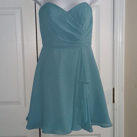 Alfred Angelo Style# 7176 Strapless chiffon beyond the sea dress Sz 4 NWOT - Picture 1 of 11